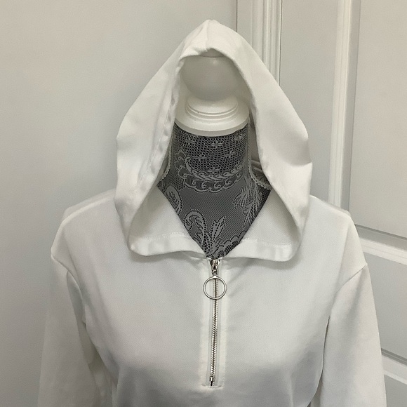 White Hooded Women's Top, Size S - Picture 2 of 7
